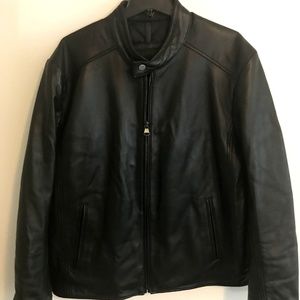 NEW Marc New York Men's Leather Moto Jacket Black